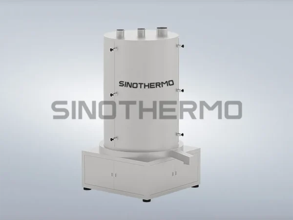 Image of a SINOTHERMO Spiral Vibrating Dryer, an industrial machine designed for efficient drying of materials through spiral vibration technology.