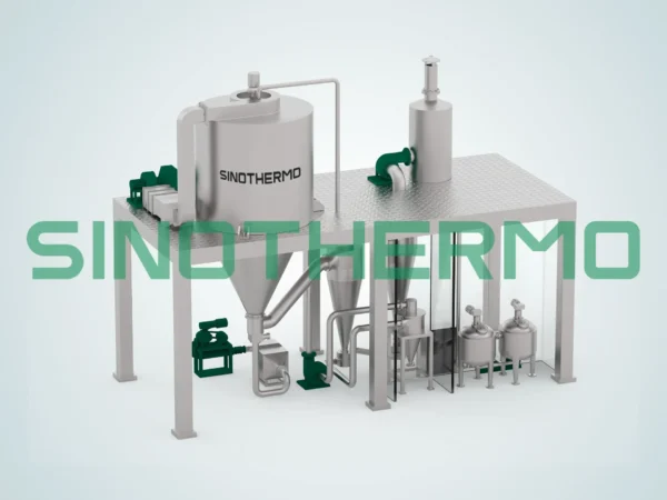 Image of a SINOTHERMO Centrifuge Spray Dryer, an industrial machine designed for rapid drying of materials using centrifugal force and spray drying technology.